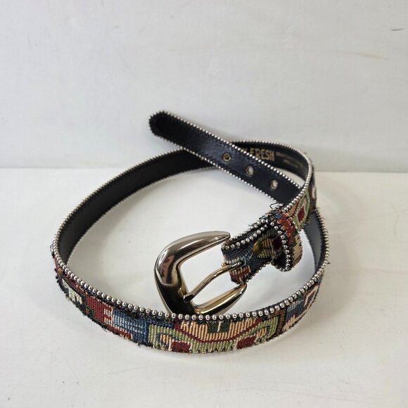 Absolutely Fresh Accessories - Vintage Absolutely Fresh Leather Womens Belt Southwestern Navajo Pattern Small